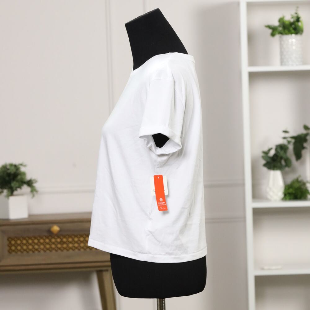 Sundry NWT Classic Elevated Essential Minimalist White Tee in Pima Cotton Size M - Picture 5 of 14